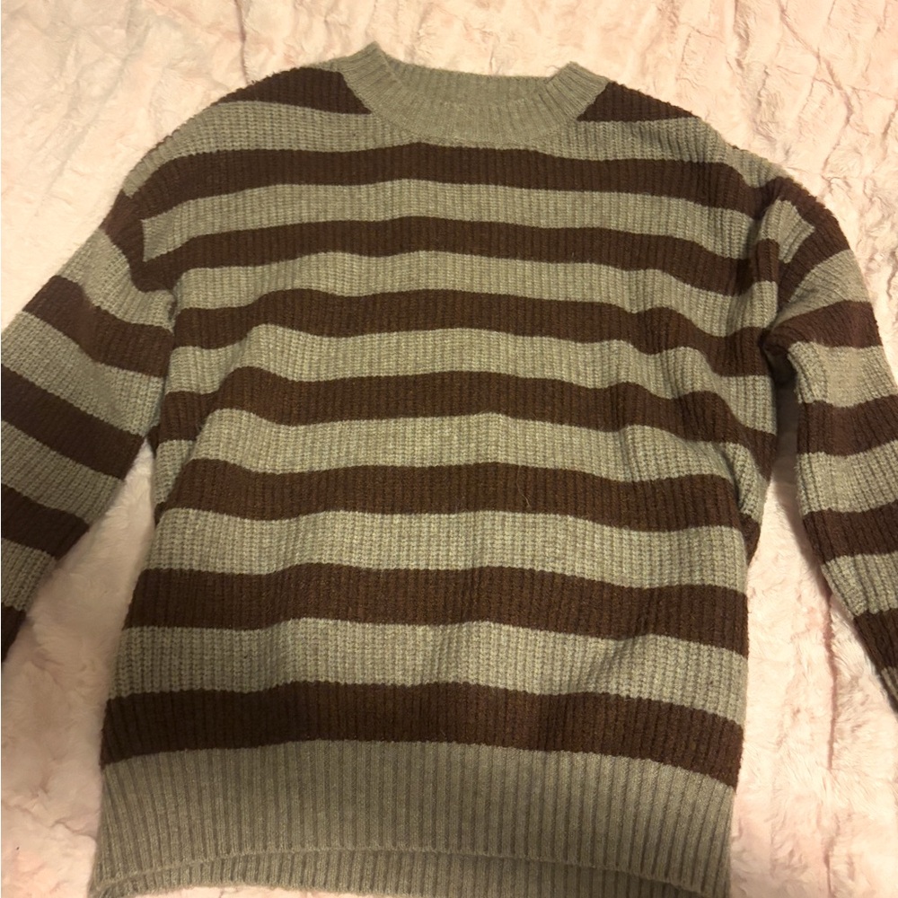 ROMWE Brown striped sweater